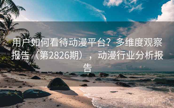 用户如何看待动漫平台？多维度观察报告（第2826期），动漫行业分析报告