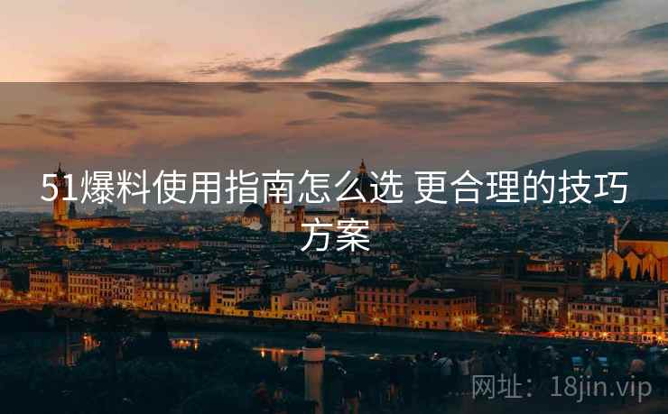 51爆料使用指南怎么选 更合理的技巧方案